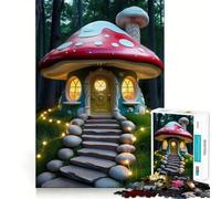 Rompecabezas de 1000 Piezas Casa de Setas caprichosa en un Bosque Encantado para Adultos Juego Divertido y fácil de armar Ideal para Toda la Familia (50x75cm)