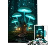 Rompecabezas de 1000 Piezas Casa de Setas en el Bosque Juguetes adictivos para Cultivar la Paciencia Juego Educativo Alivia el estrés Regalo de cumpleaños (Tamaño 50x75cm)