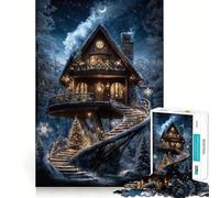 Rompecabezas de 1000 Piezas Casa del Árbol en un País de Las Maravillas Invernal para Adultos,Juguete para Resolver Problemas,de Calidad Profesional,Ideal para Relajarse en Grupo en Interiores