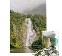 Rompecabezas de 1000 Piezas Cascada de Milford Sound Rompecabezas para Adultos Juego de ingenio Decoración de Pared cumpleaños y Navidad (Tamaño 50x75cm)