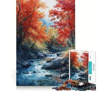 Rompecabezas de 1000 Piezas Cascada de otoño Sueños Corte Suave Juego Mental Regalo Tiempo de Juego Relajante Pieza de Arte navideña (38x26cm)