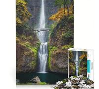 Rompecabezas de 1000 Piezas Cascada en el Bosque Naturaleza Juego práctico Entrena tu Cerebro y Tus Manos con Piezas de Formas aleatorias Que encajan Perfectamente 50x75cm