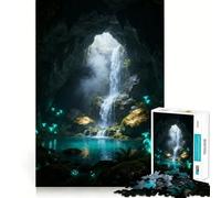 Rompecabezas de 1000 Piezas Cascada en una Cueva mística para Adultos y Adolescentes Un Rompecabezas Mental Que Ayuda a aliviar el estrés Un Regalo Original y Divertido (38x52cm)