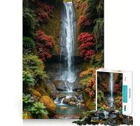 Rompecabezas de 1000 Piezas Cascada Serena en la Selva exuberante para Adolescentes Mejora la Memoria Fácil de Usar Ideal para el Ocio Diseño de Pared con Corte Firme (38x26cm)
