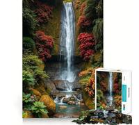 Rompecabezas de 1000 Piezas Cascada Serena en la Selva exuberante para Adultos y Adolescentes Ideal para Relajarse, calmarse y desconectar Corte Suave Regalo conmovedor