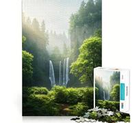 Rompecabezas de 1000 Piezas Cascada Serena en un Bosque exuberante para Adolescentes Juguete de lógica Mental Escape Tranquilo Arte de Bordes Finos Coleccionable (38x52cm)