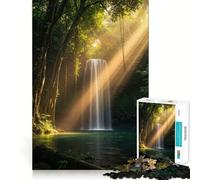 Rompecabezas de 1000 Piezas Cascada Serena en un Bosque exuberante para Adolescentes Juguete de lógica sólida, diversión Tranquila, Corte de precisión, Regalo increíble (38x52cm)