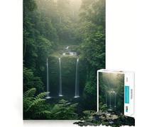 Rompecabezas de 1000 Piezas Cascada Serena en un Bosque exuberante para Adolescentes Juguete Intelectual para Disfrutar en Familia Corte de Calidad (38x52cm)