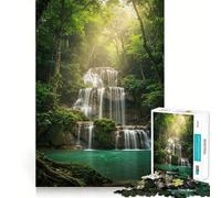 Rompecabezas de 1000 Piezas Cascada Serena en un Bosque exuberante para Adolescentes Mejora la Memoria, relaja la Mente y CREA un Regalo Original (38x26cm)