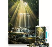 Rompecabezas de 1000 Piezas Cascada Serena en un Bosque exuberante para Adultos Desarrolla la Capacidad Mental y Alivia el estrés Decoración de Pared con Bordes precisos (50x75cm)