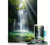 Rompecabezas de 1000 Piezas Cascada Serena en un Bosque exuberante para Adultos Juguete Inteligente para el hogar Bordes Lisos Artículo de colección (50x75cm)