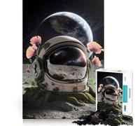 Rompecabezas de 1000 Piezas Casco de Astronauta en la Luna Diversión precisa y Creativa Juego de Ritmo pausado Juego artístico para cumpleaños (38x26cm)