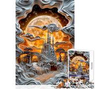 Rompecabezas de 1000 Piezas Castillo del Rey Juegos Divertidos Vacaciones en casa Matar el Tiempo Decoración del hogar Juguetes para Mejorar el Amor Entre Parejas (26x38cm)