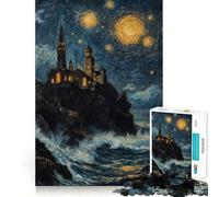 Rompecabezas de 1000 Piezas Castillo Junto al mar Arte de Corte preciso Juego de lógica y Pensamiento Juego de relajación Regalo Divertido de cumpleaños (50x75cm)