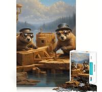 Rompecabezas de 1000 Piezas Castor Steampunk,diseño de Corte preciso,decoración,Juego Mental,Regalo,Tiempo de Juego Relajante,Actividad de cumpleaños (38x52cm)