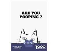 Rompecabezas De 1000 Piezas Cat Are You Pooping Funny Rompecabezas para Adultos Juego De Ingenio Difícil Difícil Único Cumpleaños Y Regalos 38x26cm/1000pcs