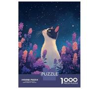 Rompecabezas De 1000 Piezas Cat Gazing at Stars Rompecabezas para Adultos Juego De Ingenio Difícil Difícil Único Cumpleaños Y Regalos 70x50cm/1000pcs