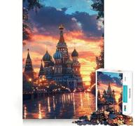 Rompecabezas de 1000 Piezas Catedral de San Basilio al Atardecer para Adolescentes Juguete para desarrollar la Mente y divertirse Diseño Elegante para armar Regalo Ideal 38x26cm