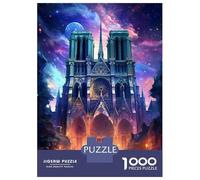 Rompecabezas De 1000 Piezas Cathedral Notre Dame Paris Rompecabezas para Adolescentes Juguetes Antiestrés Decoración Perfecta Cumpleaños 70x50cm/1000pcs