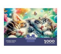 Rompecabezas de 1000 Piezas Cats in Village con Acabado Mate sin Polvo para Adultos, cartón Premium, para aliviar el estrés y Disfrutar de días lluviosos, 52 x 38 cm (1000 Piezas)