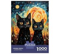 Rompecabezas De 1000 Piezas - Cats Under The Stars Rompecabezas Juego De Ingenio Decoración De Pared Oferta como Regalos para Toda La Familia 38x26cm/1000pcs