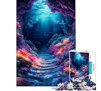 Rompecabezas de 1000 Piezas Caverna de Arrecife de Coral submarina Rompecabezas para Adultos Juego de ingenio Ideal para Pasar el rato en casa Durante Las Vacaciones Regalo de cumpleaños(38x52cm)
