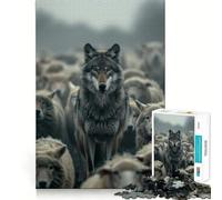 Rompecabezas de 1000 Piezas Cazador de ovejas Lobo - Entrenamiento de Memoria - Superficie Lisa y sin Rebabas - Un desafío entretenido para el Tiempo Libre (38x26cm)