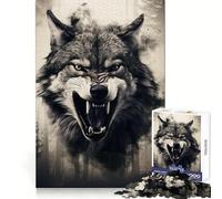 Rompecabezas de 1000 Piezas Cazador Nocturno del Lobo para Adultos: Ejercicio Mental, Escape Relajante, Corte de precisión, Regalo Ideal de Navidad (38x26cm)