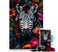 Rompecabezas de 1000 Piezas Cebra en la Jungla para Adultos,Juguete para Resolver Problemas,de Calidad Profesional,para Relajarse en Grupo (38x52cm)