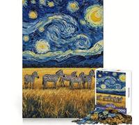 Rompecabezas de 1000 Piezas Cebras bajo un Cielo Estrellado para Adolescentes Ideal para Relajarse, divertirse y Disfrutar Un Regalo Memorable (38x26cm)