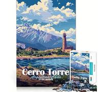 Rompecabezas de 1000 Piezas Cerro Torre Paisaje Premium Cut Play Juego Creativo de Mente Paz Diversión Arte Navideño para Pared (38x52cm)