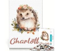 Rompecabezas de 1000 Piezas Charlotte Nursery Erizo Arte de Corte Exacto Rompecabezas de lógica Juego de Ocio Divertido Decoración navideña para Pared (38x26cm)