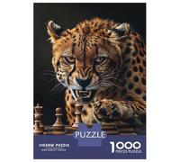 Rompecabezas De 1000 Piezas Cheetah Chess Rompecabezas para Adultos Juego Práctico Una Obra De Arte Cumpleaños Y Navidad 38x26cm/1000pcs