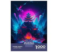 Rompecabezas De 1000 Piezas Cherry Blossom Japan Neon Rompecabezas para Adultos Juego Práctico Una Obra De Arte Cumpleaños Y Navidad 52x38cm/1000pcs