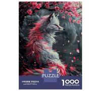 Rompecabezas De 1000 Piezas Cherry Blossom Wolf Rompecabezas para Adultos Juegos Familiares Ensamblaje De Patrones Cumpleaños Y Navidad 70x50cm/1000pcs