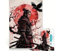 Rompecabezas de 1000 Piezas Cherry Crow Samurai con Bordes Lisos,Juego Creativo,Juguete para Pasar un rato Agradable,Regalo Divertido de cumpleaños (50x75cm)