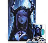 Rompecabezas de 1000 Piezas Chica Anime con Cuernos en un Entorno gótico Juegos educativos decoración Perfecta cumpleaños y Navidad 38x52cm
