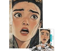 Rompecabezas de 1000 Piezas Chica Anime con expresión de Miedo Rompecabezas para Adultos Juguete antiestrés Análisis y lógica Toda la Familia (tamaño 50x75cm)