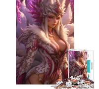 Rompecabezas de 1000 Piezas Chica Anime Diosa Kitsune Difícil y desafiante Actividades Familiares Juegos relajantes para Mayores de 14 años (50x75cm)