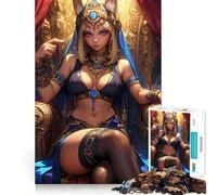 Rompecabezas de 1000 Piezas Chica Anime Waifu Reina de Ojos Azules,Juego de ingenio,diversión sin Esfuerzo, 50x75cm