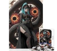 Rompecabezas de 1000 Piezas Chica de Anime con Serpiente y Ojos Oscuros Decoración del hogar Juguetes Regalos de cumpleaños Juego Educativo Entrena tu Cerebro y Tus Manos Tamaño 38x26cm