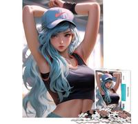 Rompecabezas de 1000 Piezas - Chica de Anime en Forma Juguetes educativos para Aprender Juego Educativo desafío difícil Ideas de Regalo (Tamaño 38x26cm)