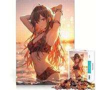 Rompecabezas de 1000 Piezas Chica en Bikini del mar,Juego de lógica con articulaciones afiladas,Juego de Entretenimiento,Regalo Divertido de Navidad (50x75cm)