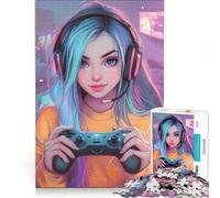 Rompecabezas de 1000 Piezas: Chica Gamer Adorable, Juegos relajantes, desestresante Intelectual, colección de Artistas, Bellas Artes 38x52cm