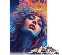 Rompecabezas de 1000 Piezas Chica Psicodélica n.° 2" para Adultos. Rompecabezas de 1000 Piezas. Rompecabezas de Actividades Familiares. Juegos educativos. 1000 Piezas (75 x 50 cm).