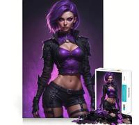 Rompecabezas de 1000 Piezas Chica rebelde Sexy Morada para Adultos Mejora la Memoria Alegría Familiar Diseño para armar Elige tu Deseo de Papá Noel 38x52cm