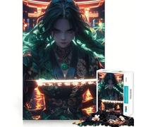 Rompecabezas de 1000 Piezas Chica samurái con Katana neón para Adultos y Adolescentes Juguete Intelectual para el hogar Disfrute de un Corte de Calidad Regalo clásico (50x75cm)