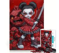 Rompecabezas de 1000 Piezas Chica Samurai Rosa Roja para Adultos Ideal para Mejorar la Memoria y aliviar la ansiedad Regalo artístico para armar (38x52cm)