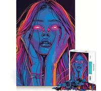 Rompecabezas de 1000 Piezas Chica Trance Psicodélica para Adolescentes, Juguete para estimular la lógica y aliviar la tensión, Ideal para Pedir (38x26cm)