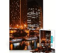 Rompecabezas de 1000 Piezas Chicago Estados Unidos Premium Cut Play Juego Creativo para el Cerebro Paz Diversión Arte de Pared navideño (50x75cm)